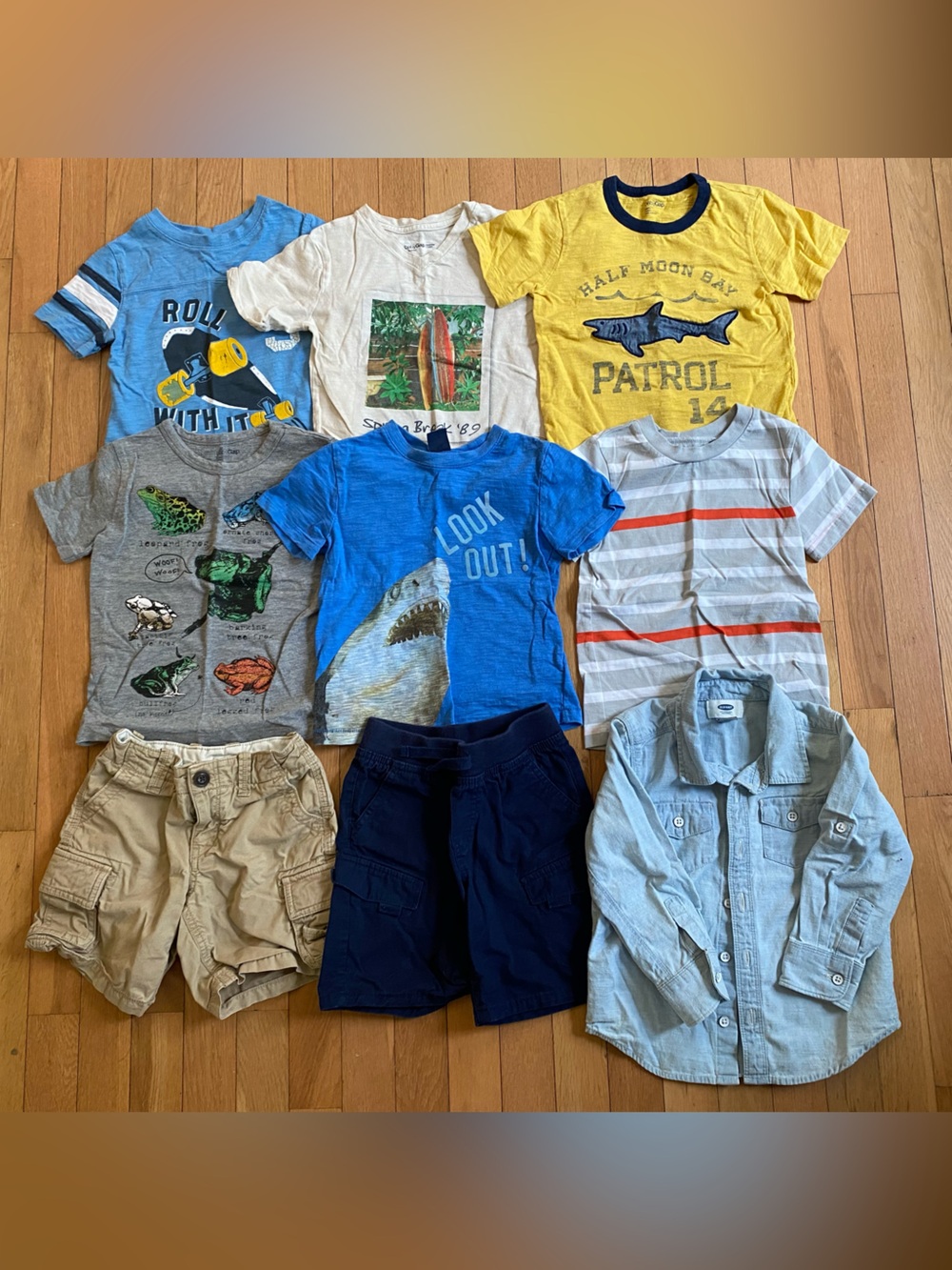 BabyGAP, Various Brands Lot/ Bundle size 3T 6 T-shirts 2 Shorts 1 Collared Shirt